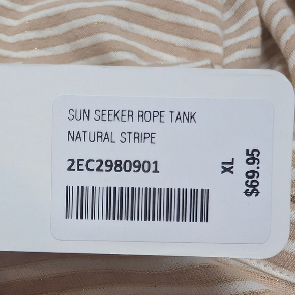 Soft Surroundings (XL) Sun Seeker Rope Tank Top NWT Linen Polyester Metallic - Picture 7 of 9